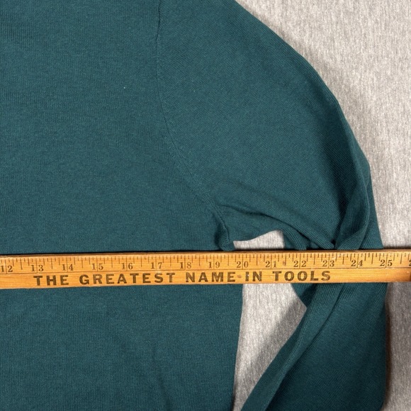 L.L. Bean Sweater Mens S Quarter Zip Wicked Soft Cotton/Cashmere Teal Blue NEW - Picture 6 of 8